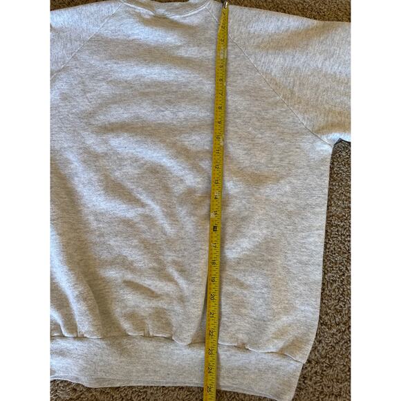 Vintage Nature Deer USA Made Jerzees XL Heather Gray Raglan Crewneck - Picture 7 of 8